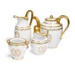 A Sèvres four-piece coffee service, 19th century,