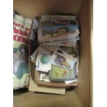 Cigarette cards, childrens books including 2 Dean's Rag Books, various other literature, also 3