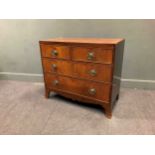 A 19th century mahogany chest of two short and two long drawers, 79 x 90 x 45cm