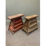 Two similar Chinese hardwood stools with side drawers, 43 x 26 x 47cm