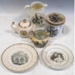 Various ceramics to include a Regency back printed mug with cover, a compass mug, a Macintyre