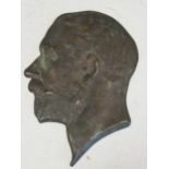 A relief bronze plaque of George V facing to dexter, after Bertram Mackennal, 24 x 18cm