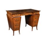An Edwardian inlaid mahogany writing desk,