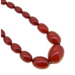 A cherry bakelite bead necklace,