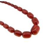 A cherry bakelite bead necklace,