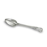 A George III silver straining spoon,