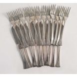 12 pairs of (probably) early 20th century Austro-Hungarian metalwares silver sardine eaters,