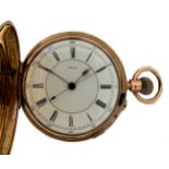 Unsigned - A Victorian 18ct gold full hunter chronograph pocket watch,