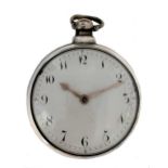 Robert Bartliff, Malton - An early 19th century Sterling silver pair cased pocket watch,