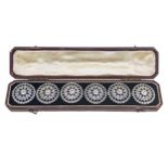 A set of French metalwares silver paste buttons,