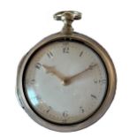 William Goldsborough, Scarborough - A late 18th century Sterling silver pair cased pocket watch,