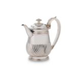 A George III silver hot water jug,