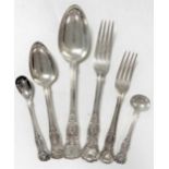 A 39-piece harlequin set of 19th century silver flatware,