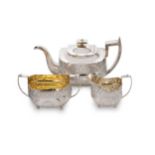 A George III silver three-piece tea set,
