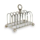 A George IV silver seven bar toast rack,