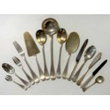A 146-piece set of early 20th century French metalwares silver cutlery and flatware,