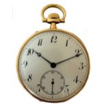 Peerless by Stauffer & Company, La Chaux-de-Fonds - An 18ct gold open faced pocket watch,