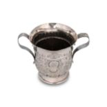 A George III silver 18th century two handled loving cup,