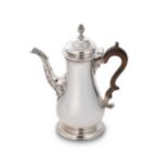 A George III 18th century silver coffee pot,
