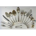 A 171-piece set of early 20th century German metalwares silver cutlery and flatware,