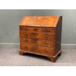 A George III mahogany bureau103 x 98 x 53cmGeneral wear and knocks consistent with age and useTop
