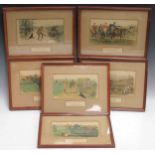 A set of 6 hunting prints by Finch Mason, 13 x 23cm