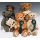 Five limited edition Hermann Centennial Decade Bears, comprising decades 1910, 1920, 1930, 1940 &