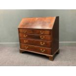 A George III oak bureau107 x 108 x 53cm