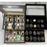 A collection of 40 fashion watches housed in 2 presentation cases (40)