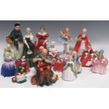 A collection of Royal Doulton figures to include Coppelia HN2115, HNLydia HN1908, Rose HN2123, Peggy