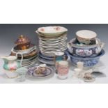 A collection of mixed English, Continental and Chinese ceramics to include ten Minton shell
