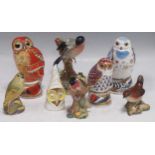 Three Royal Worcester porcelain connoisseur collection model owls, to include Snowy Owl, Tawny Owl