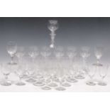 A collection of various 20th century drinking glasses to include wine glasses, ale glasses etc
