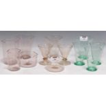 A collection of Murano (Venini) drinking glasses no visible signatures Light scratching throughout