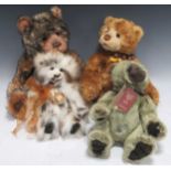 Four Charlie Bears, comprising limited edition Hubble, No;2463/3000, with bell necklace, approx