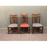 A set of three George III mahogany dining chairs (3)