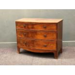 A 19th century mahogany bowfront chest of drawers, 82 x 103 x 50cm