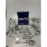 9 Irish silver tablespoons, together with a collection of English and continental silver flatware, a