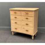 A Victorian stripped pine chest of drawers, 100 x 95 x 46cm
