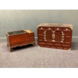 A Korean chest of drawers 65 x 95 x 46cm and an elm plant stand with liner 49 x 73 x 43cm (2)