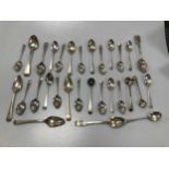 A collection of assorted silver flatware, including one French marked example, 15ozt gross, together