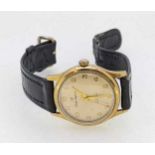 A 9ct gold ‘Smiths Imperial’ wristwatch on a leather strap