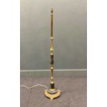 An Empire style gilt metal and part marble standard lamp, 20th century, 137cm high