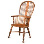 A yewwood Windsor armchair, 19th century,