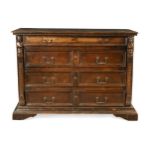 An Italian walnut commode, late 17th century,