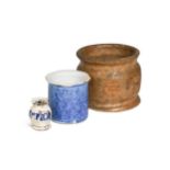 Three early drug or ointment pots,