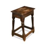 An oak joint stool, 17th century,