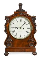 A William IV mahogany fusee table clock signed 'Jordan, Manchester',