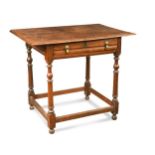 An oak side table, early 18th century,