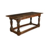 An oak refectory table, 18th century,